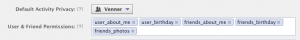 Facebook permissions